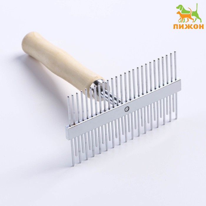

Расческа перепендикулярная Wood двухсторонняя, деревянная ручка