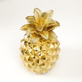 Сувенир полистоун "Золотой ананас" 16,5х8х8 см от Сима-ленд