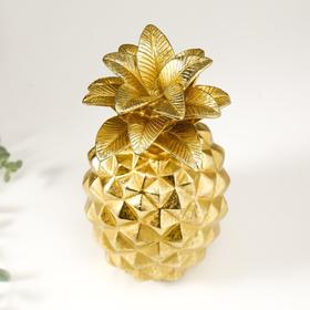 Сувенир полистоун "Золотой ананас" 22х10х10 см от Сима-ленд
