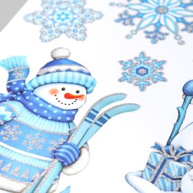 

Статическая наклейка для окон и зеркал Room Decor "Новогодние снеговики" 29х41 см