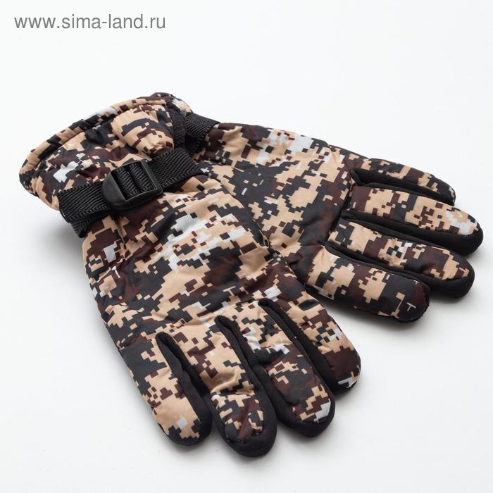 Перчатки зимние мужские MINAKU Хаки, цв.бежевый, р-р 8 (25 см)