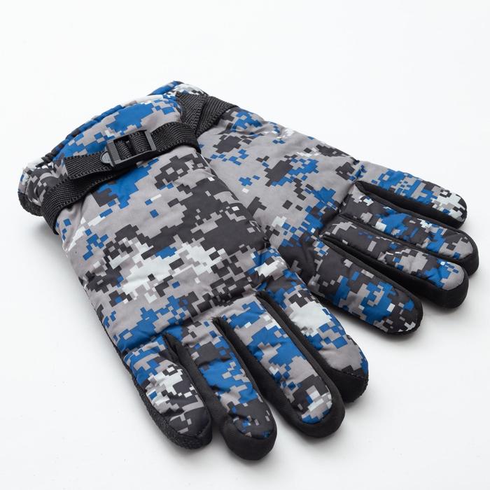 Перчатки зимние мужские MINAKU Хаки, цв.голубой, р-р 8 (25 см)