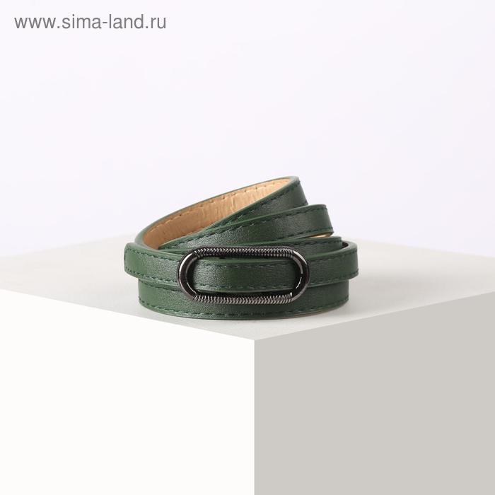 

Ремень женский, ширина 1,1 см, гладкий, пряжка металл, цвет зелёный