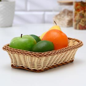 Корзинка для фруктов и хлеба Доляна «Молочный шоколад», 25×17 см