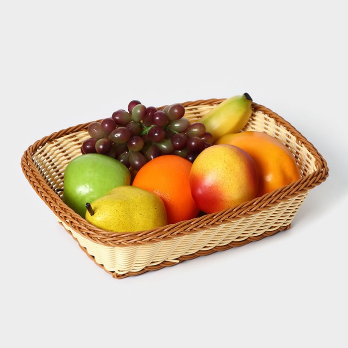 фото Корзинка для фруктов и хлеба доляна «молочный шоколад», 23×30 см