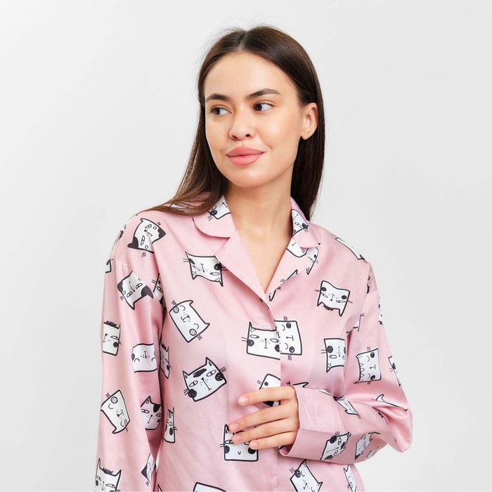 фото Пижама (брюки, жакет) kaftan "котики", р. 44-46