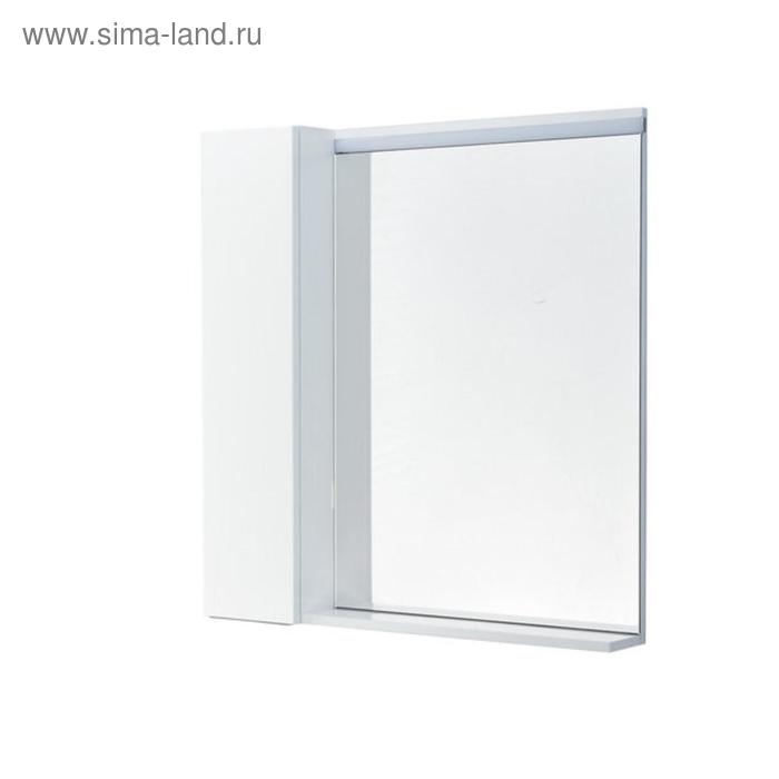 Зеркальный шкаф Aquaton «Рене 80», цвет белый, грецкий орех зеркало со шкафом aquaton рене 80 l 1a222502nrc80 с подсветкой белый грецкий орех