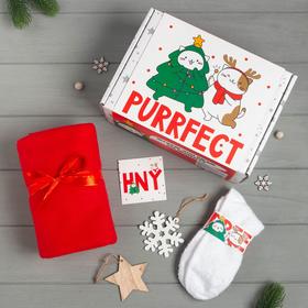 

Набор подарочный «Новый год: Purrfect» плед, носки, 2 игрушки, открытка