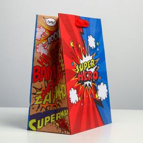 

Пакет крафтовый вертикальный «Супер герой», MS 18 × 23 × 10 см