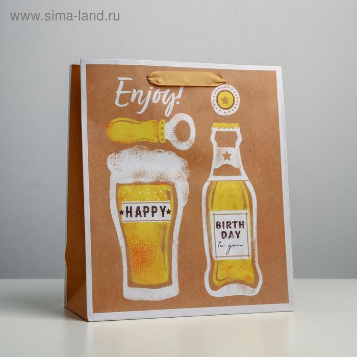 

Пакет крафтовый вертикальный Enjoy, ML 23 × 27 × 11.5 см