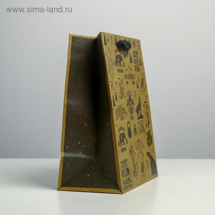 

Пакет крафтовый вертикальный «For real man», MS 18 × 23 × 10 см