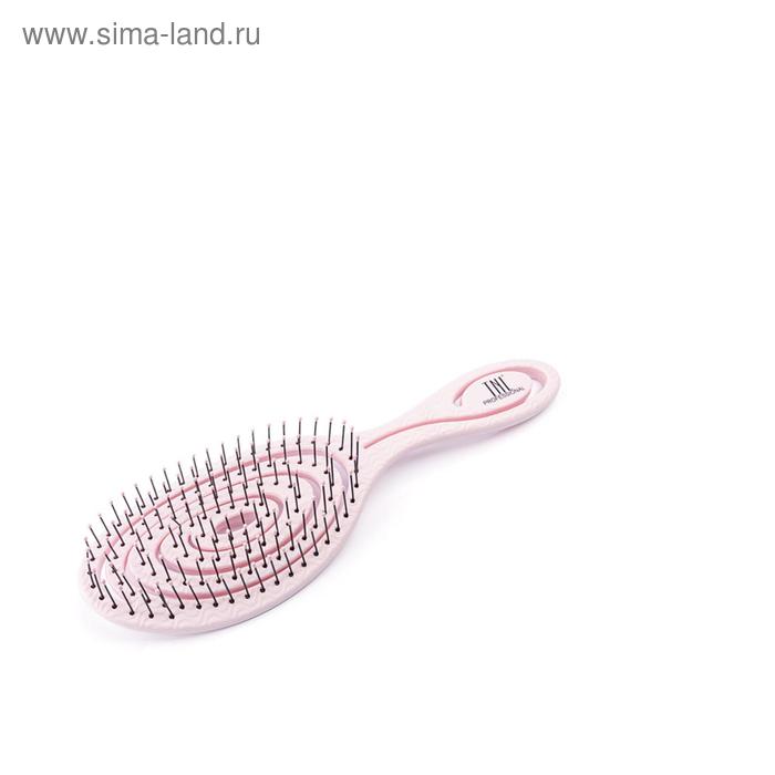 Щетка массажная для волос TNL Bio овальная, 70х225 мм, розовая