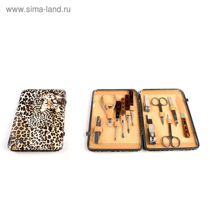 фото Набор инструментов для маникюра большой «леопард», 12 шт. tnl