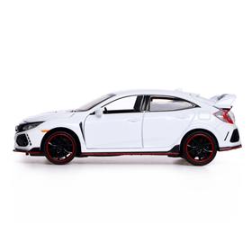 

Машина металлическая Honda Civic, открываются двери, капот, багажник, световые и звуковые эффекты, инерция, цвет белый
