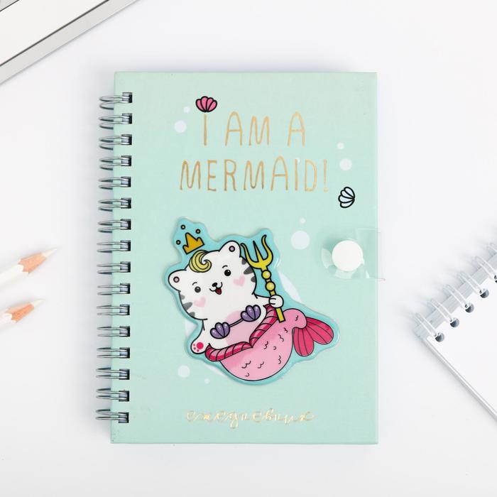 

Записная книжка на кнопке "I am a mermaid", А6, 96 л