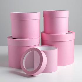 

Набор коробок с PVC-окном 5 в 1 «Розовые», 14 х 14 х 13 - 22 х 22 х 19,5 см
