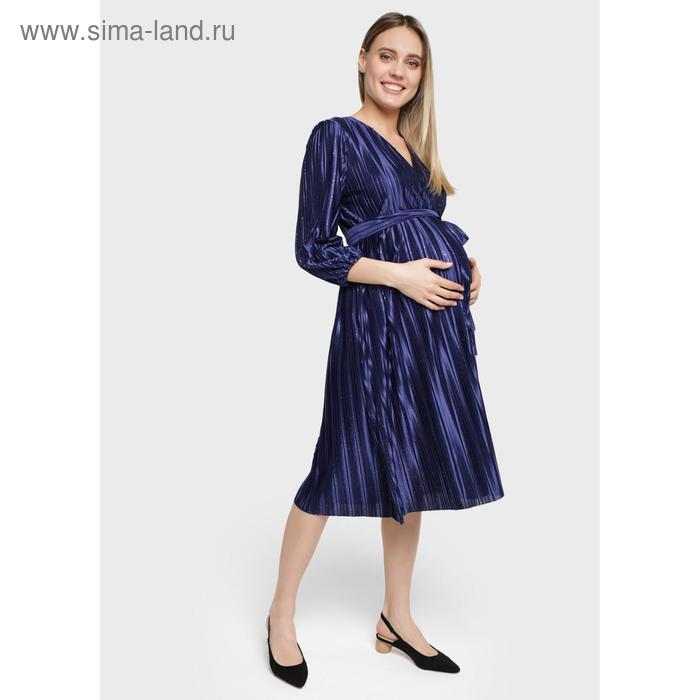 фото Вечернее платье для беременных и кормления поясом «мэлси», размер 50, цвет синий i love mum