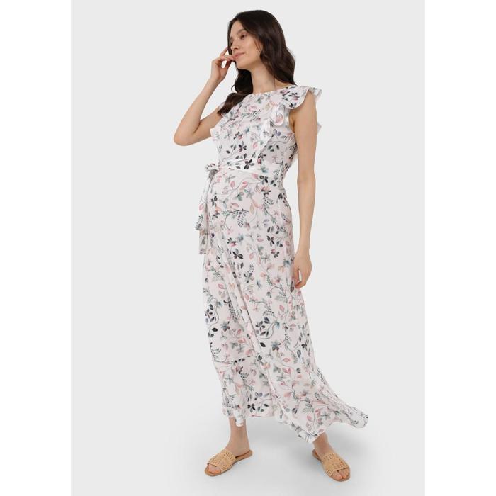 фото Длинное платье для беременных и кормления «амина», размер 48, цвет белый i love mum