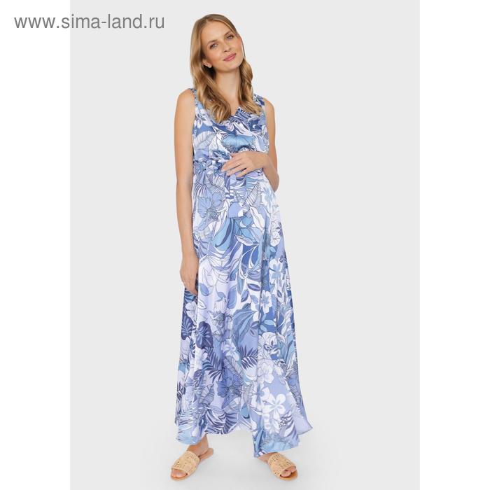 фото Атласное платье-сарафан для беременных и кормления «флора», размер 42, цвет голубой i love mum