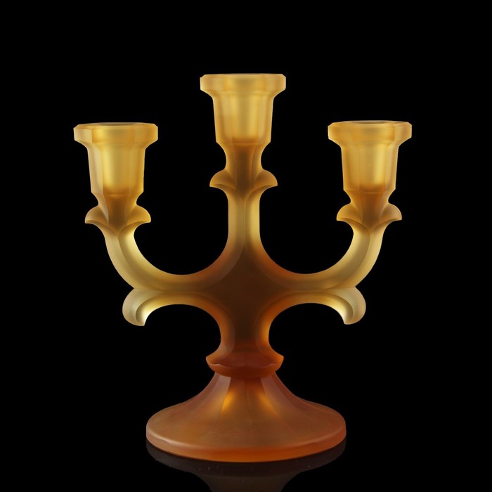 Подсвечник "Троити" на 3 свечи, янтарный