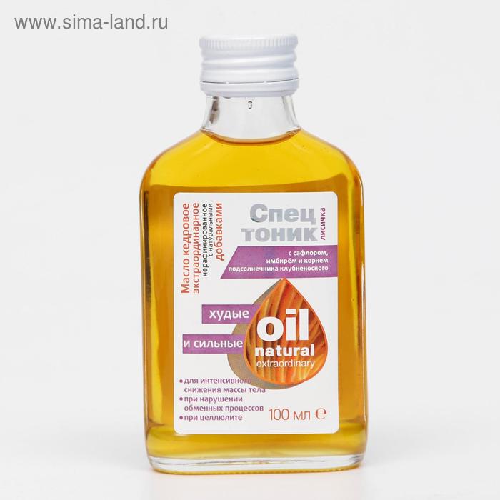 фото Кедровое масло «спецтоник лисичка», с сафлором, имбирём и корнем подсолнечника, худые и сильные, 100 мл сашера-мед