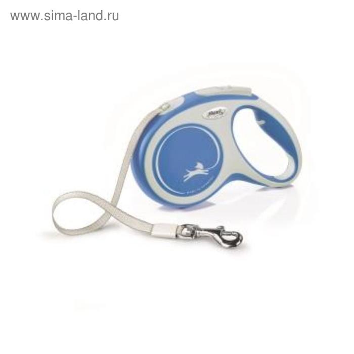 

Рулетка Flexi NEW LINE Comfort M (до 25 кг) лента, 5 м серый/голубой