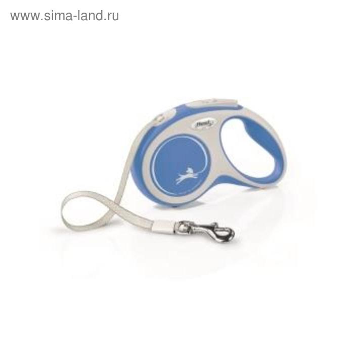 

Рулетка Flexi NEW LINE Comfort S (до 15 кг) лента, 5 м серый/синий