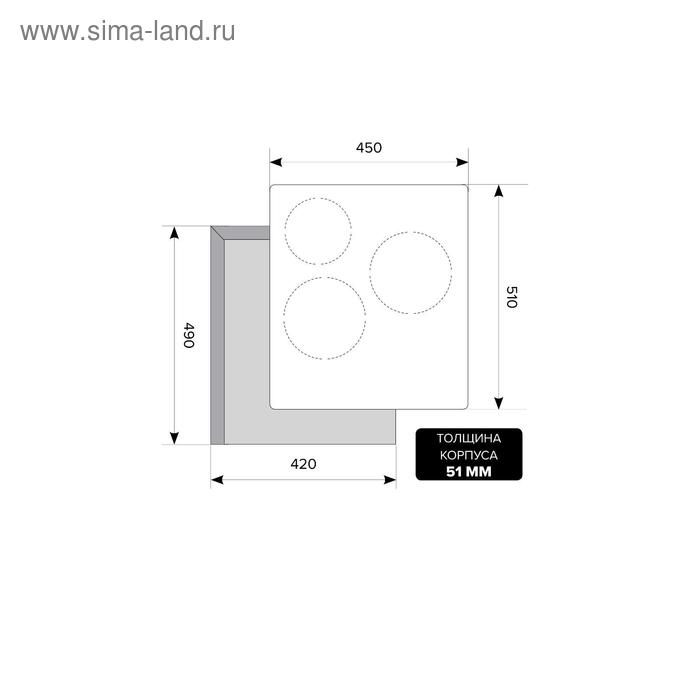 

Варочная поверхность Lex EVI 430 BL, индукционная, 3 конфорки, сенсор, чёрная