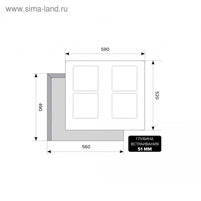 Купить Варочная поверхность Lex EVI 640 F BL, индукционная, 4 конфорки, чёрная Варочная поверхность Lex EVI 640 F BL, индукционная, 4 конфорки, чёрная