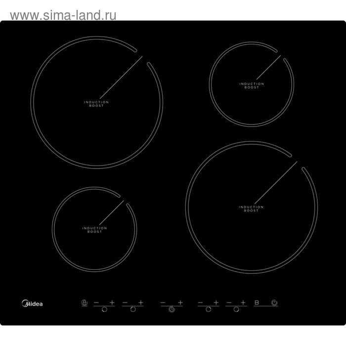 Варочная поверхность Midea MIH64412, индукционная, 4 конфорки, сенсор, чёрная