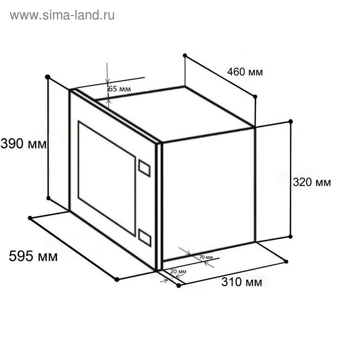 фото Встраиваемая микроволновая печь lex bimo 20.01 white, 700 вт, 20 л, 5 режимов, гриль