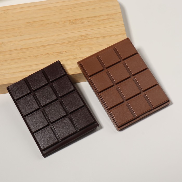 Зеркало компактное "Шоколадное чудо", прямоугольное, с расчёской, цвет МИКС