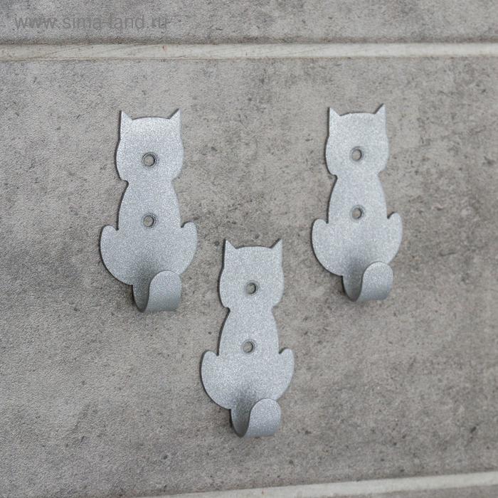 фото Набор крючков «кошки», 3 шт, металл, цвет серый gala