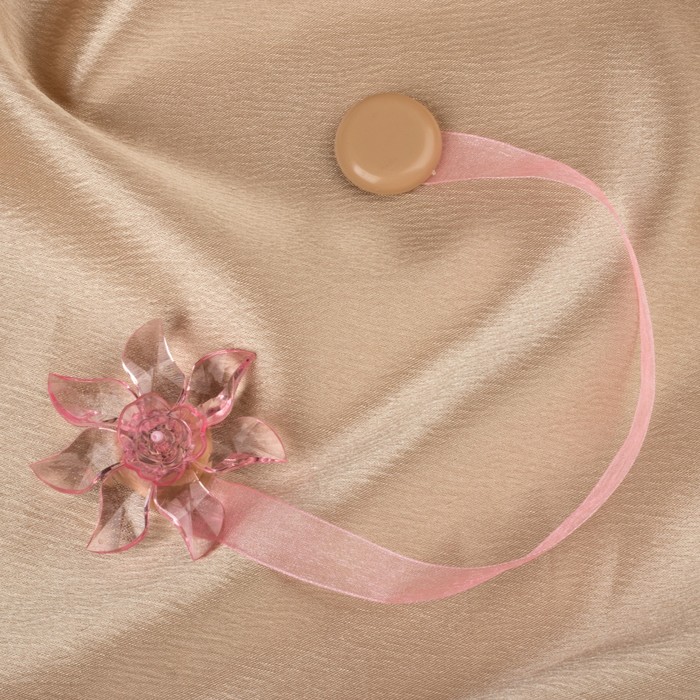 Подхват для штор на ленте "Ветерок", цвет розовый