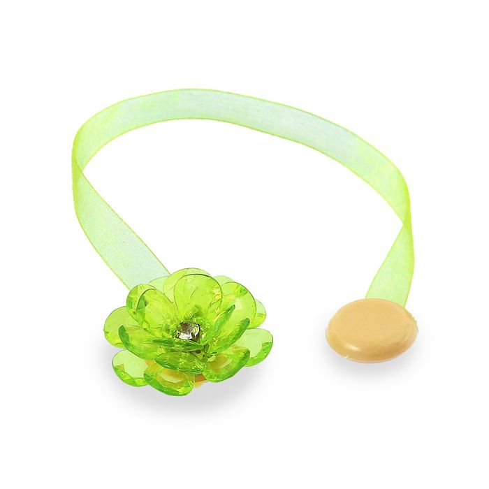 Подхват для штор на ленте "Цветок", набор 2шт, цвет зелёный