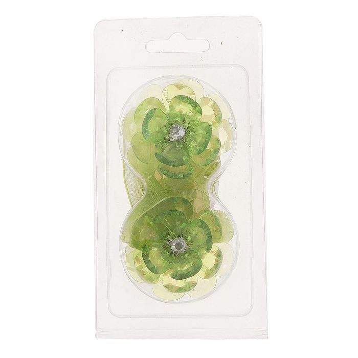 Подхват для штор на ленте "Цветок", набор 2шт, цвет зелёный