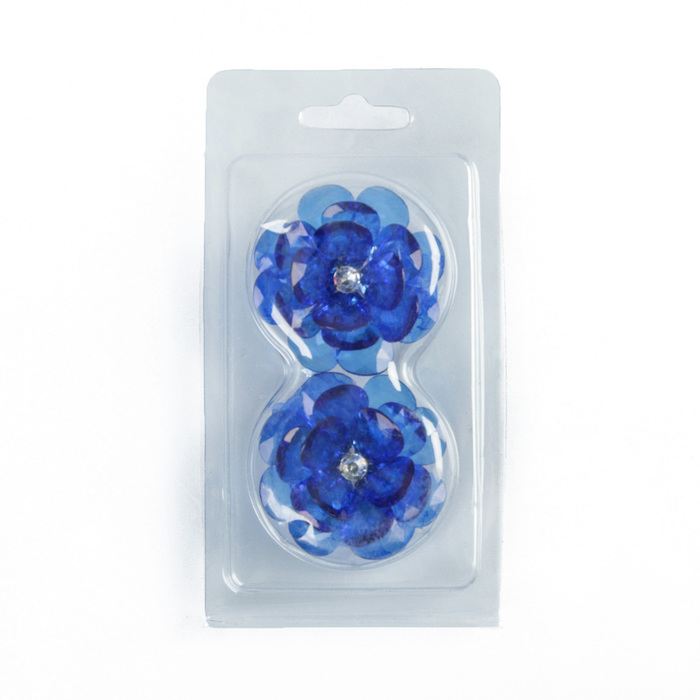 Подхват для штор на ленте "Цветок", набор 2шт, цвет голубой