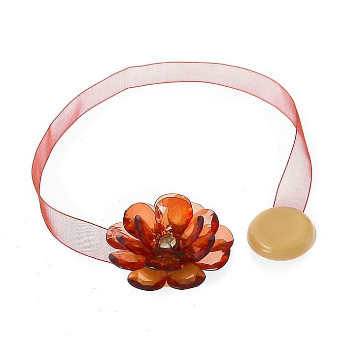 Подхват для штор на ленте "Цветок", цвет светло-коричневый