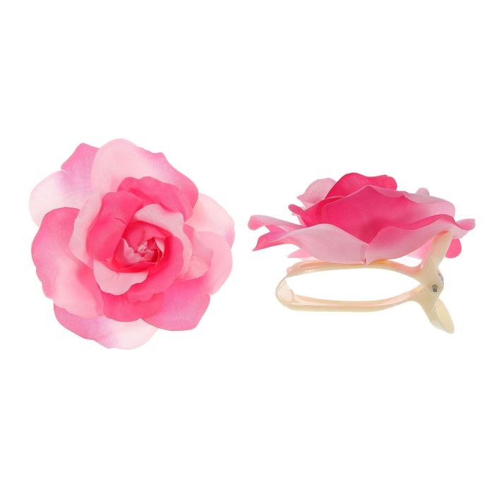 Подхваты для штор на прищепке "Роза", набор 2 шт, цвет сиренево-розовый
