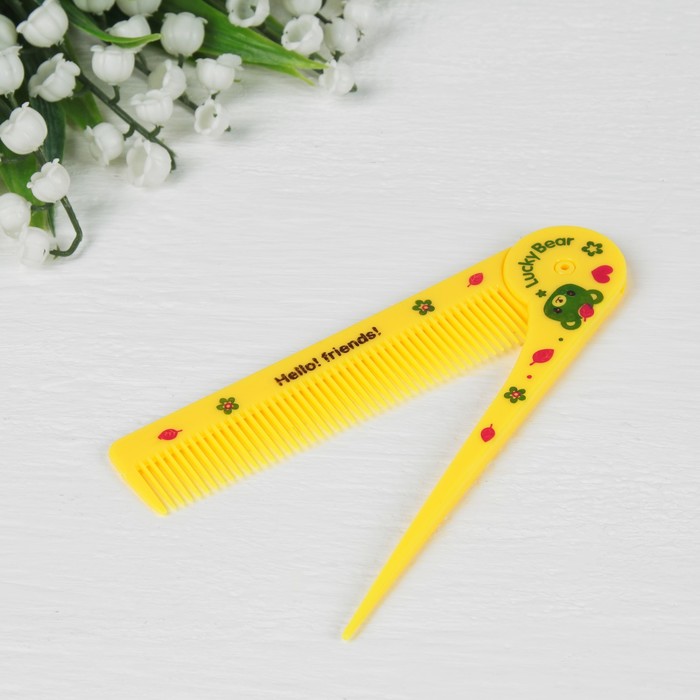 Расчёска складная, с хвостиком, цвета МИКС