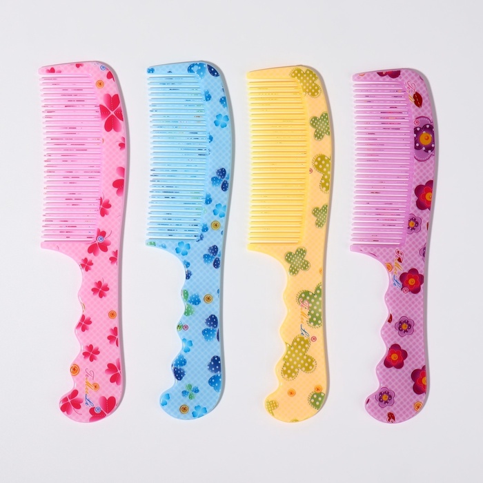 Расчёска с ручкой, цвета МИКС