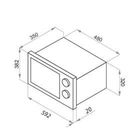 

Встраиваемая микроволновая печь Maunfeld XBMO201SB, 800 Вт, 20 л, серая