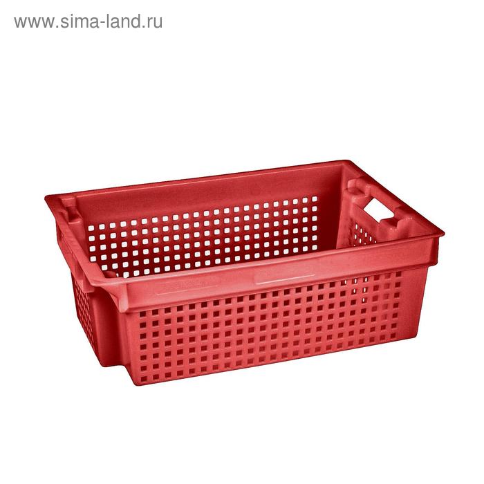 Ящик пластиковый, 102-1П, 60х40х20см, красный ящик пластиковый 202п 60х40х26см красный