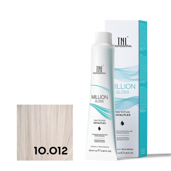 Крем-краска для волос TNL Million Gloss, оттенок 10.012 Платиновый блонд прозрачно пепельный перламутровый, 100 мл