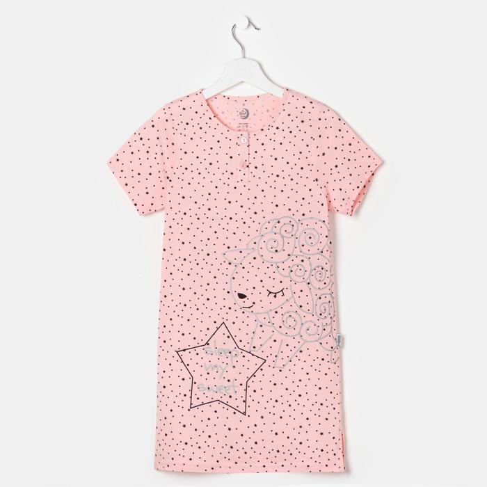 Сорочка для девочки, цвет розовый, рост 134-140 см