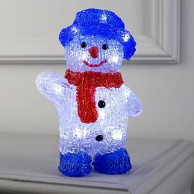 Светодиодная фигура «Приветливый снеговик» 13 × 20 × 8 см, акрил, 10 LED, батарейки ААх2 (не в комплекте), свечение белое Ош