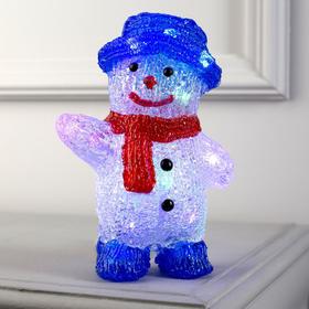 Светодиодная фигура «Приветливый снеговик» 13 × 20 × 8 см, акрил, 10 LED, батарейки ААх2 (не в комплекте), свечение мульти (RGB) Ош
