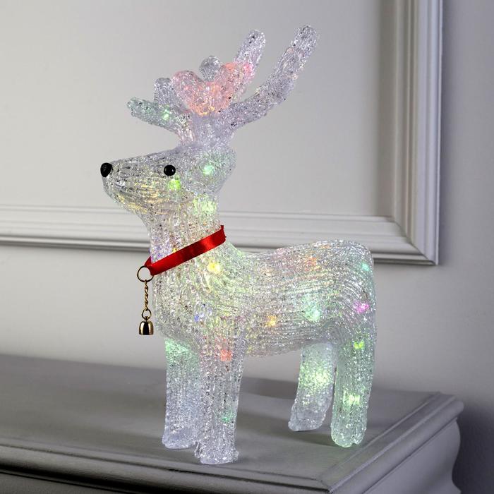 

Светодиодная фигура «Оленёнок» 28 × 36 × 10 см, акрил, 10 LED, батарейки ААх2 (не в комплекте), свечение мульти (RGB)