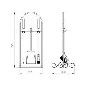Набор для камина «НКА 12ч», 3 предмета, стойка витая «арка», цвет чёрный от Сима-ленд