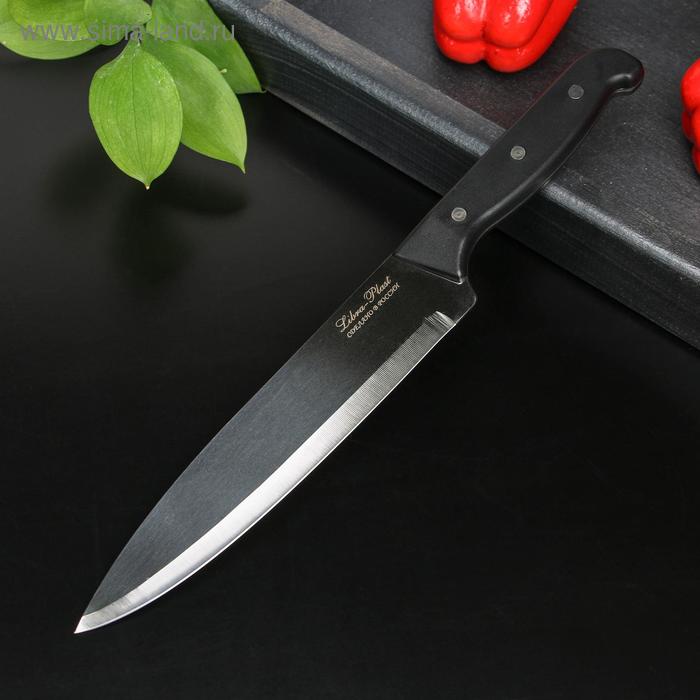 фото Нож кухонный «классик», шеф, лезвие 19 см, черная пластиковая ручка libra plast